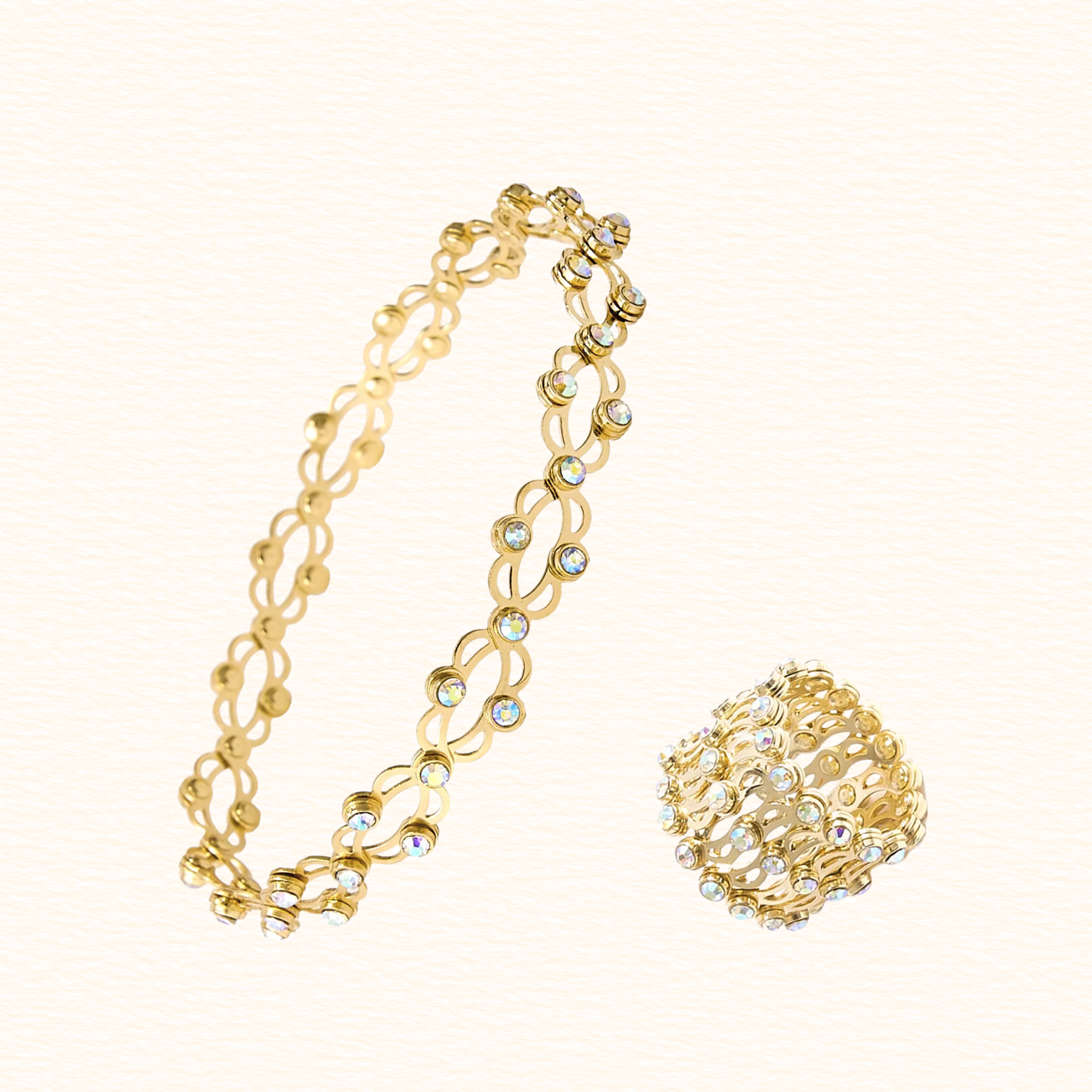 Sterling Gold Plated Magic Ring/Bracelet