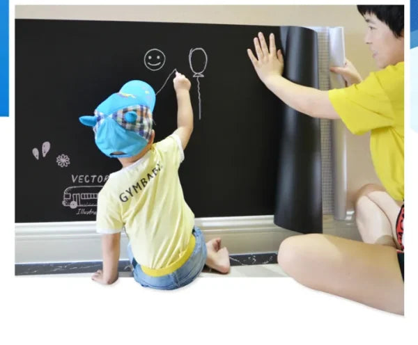 Whiteboard/Chalkboard Sticker Roll + 2 Markers/5 Chalks