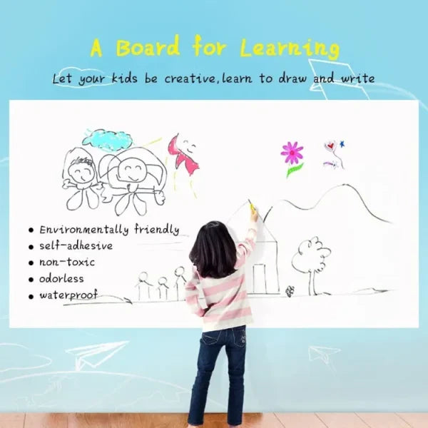 Whiteboard/Chalkboard Sticker Roll + 2 Markers/5 Chalks